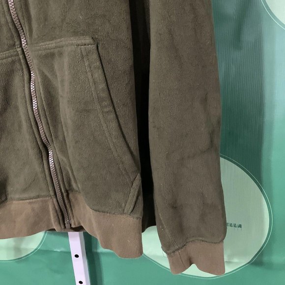 NIKE Women's full zip hooded microfleece jacket OLIVE/BLACK COLORBLOCK sz M-GUC - Picture 5 of 15